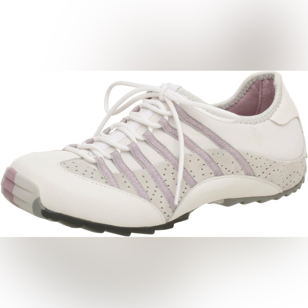 Tsubo Milon Fashion Comfort Sneakers White Gray Purple Lace-up Leather Size 10